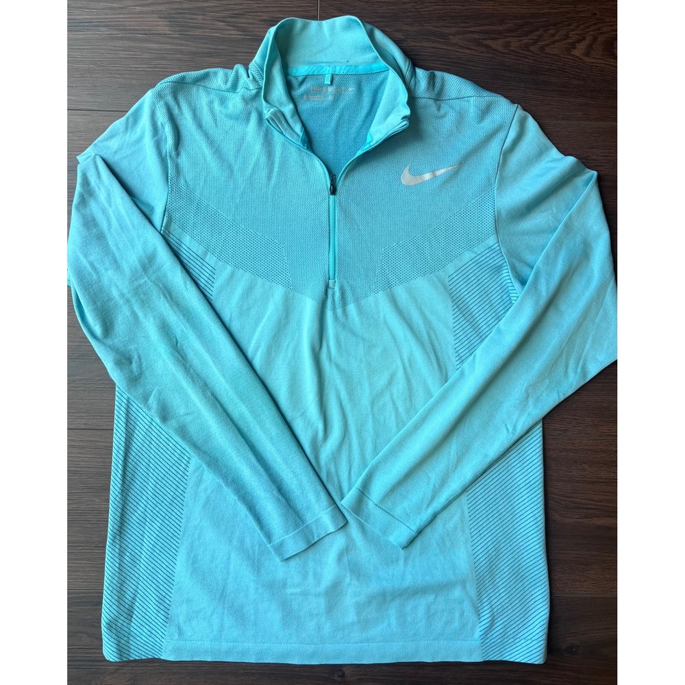 Nike Golf Mens Aeroreact Half Zip Pullover Turquoise Blue 828918-477 Size M